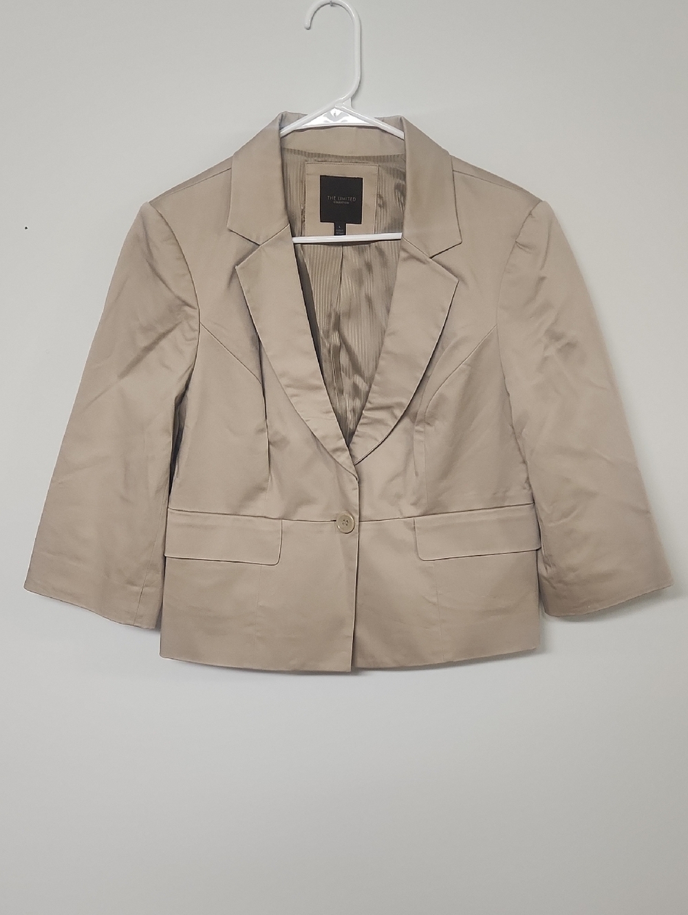 The Limited Cropped Taupe Blazer